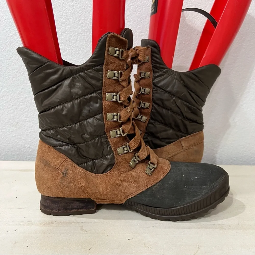 The North Face Brown Leather Lace Up Winter Boots